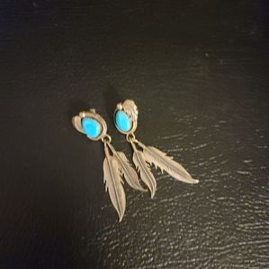 Vintage Navajo Turquoise and Silver Earrings